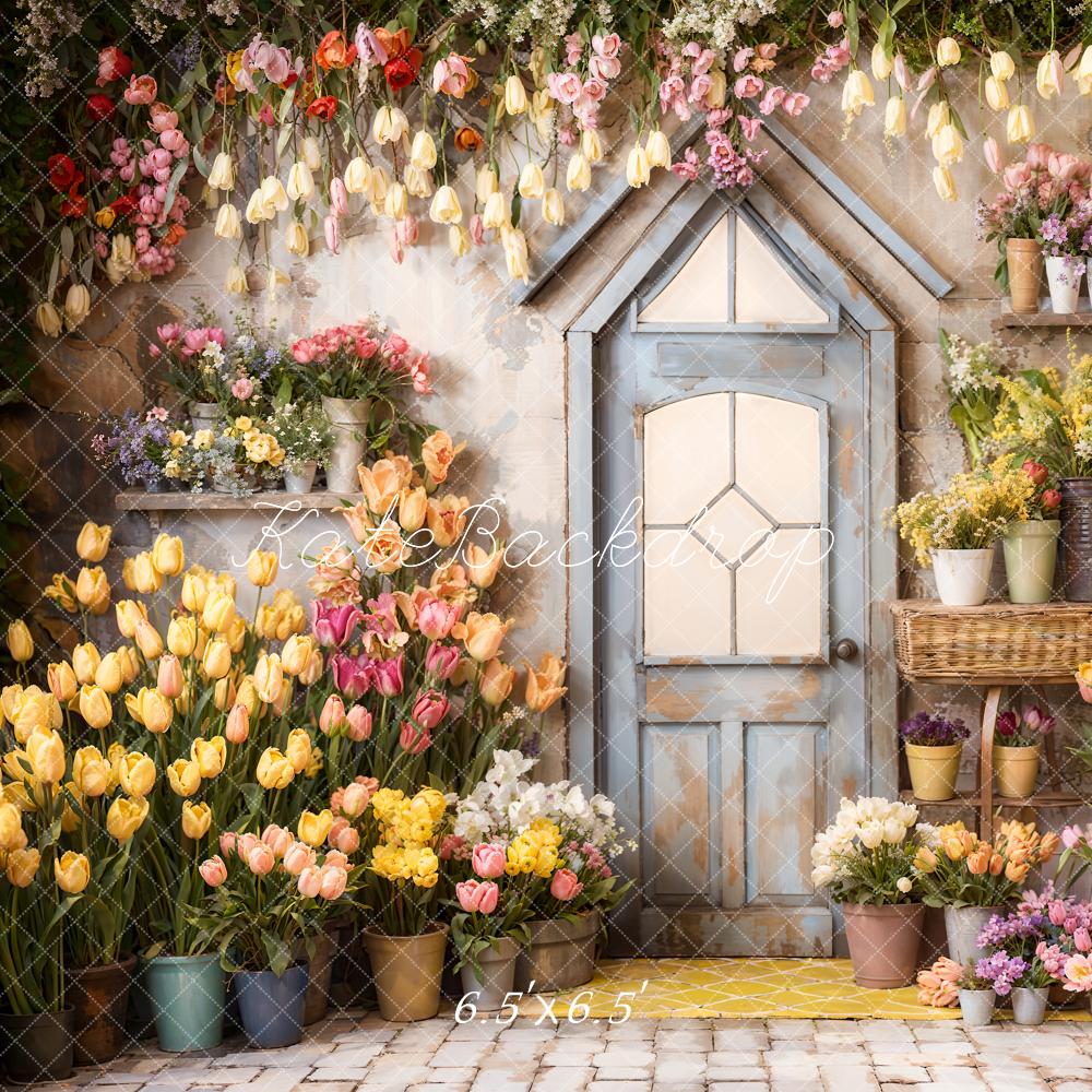 Kate Spring Flowers Tulips Greenhouse Backdrop Designed by Emetselch -UK