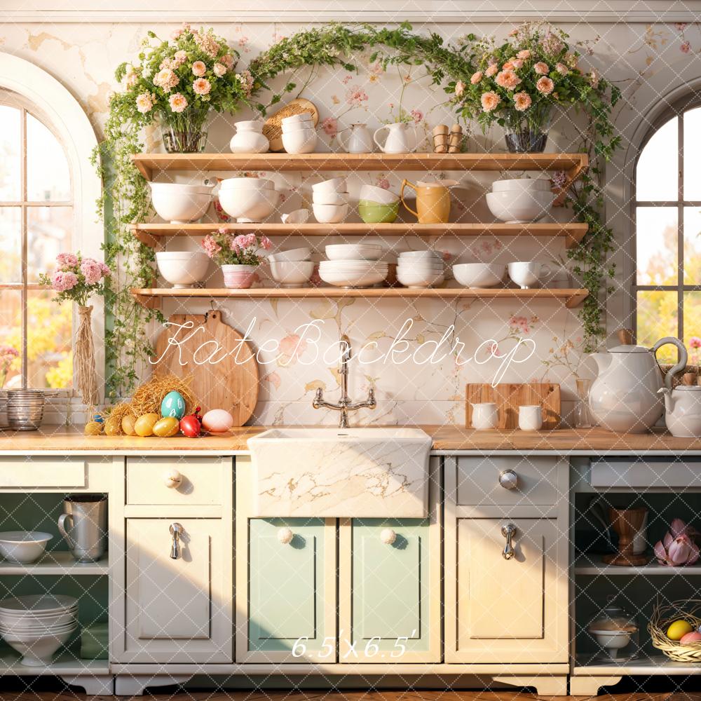 Kate Easter Flower Kitchen Backdrop Designed by Emetselch