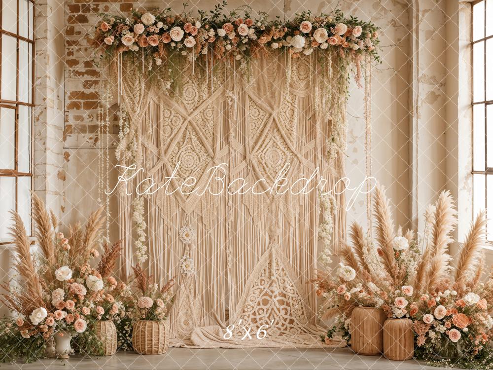 Kate Boho Flower Curtains Backdrop Designed by Emetselch -UK