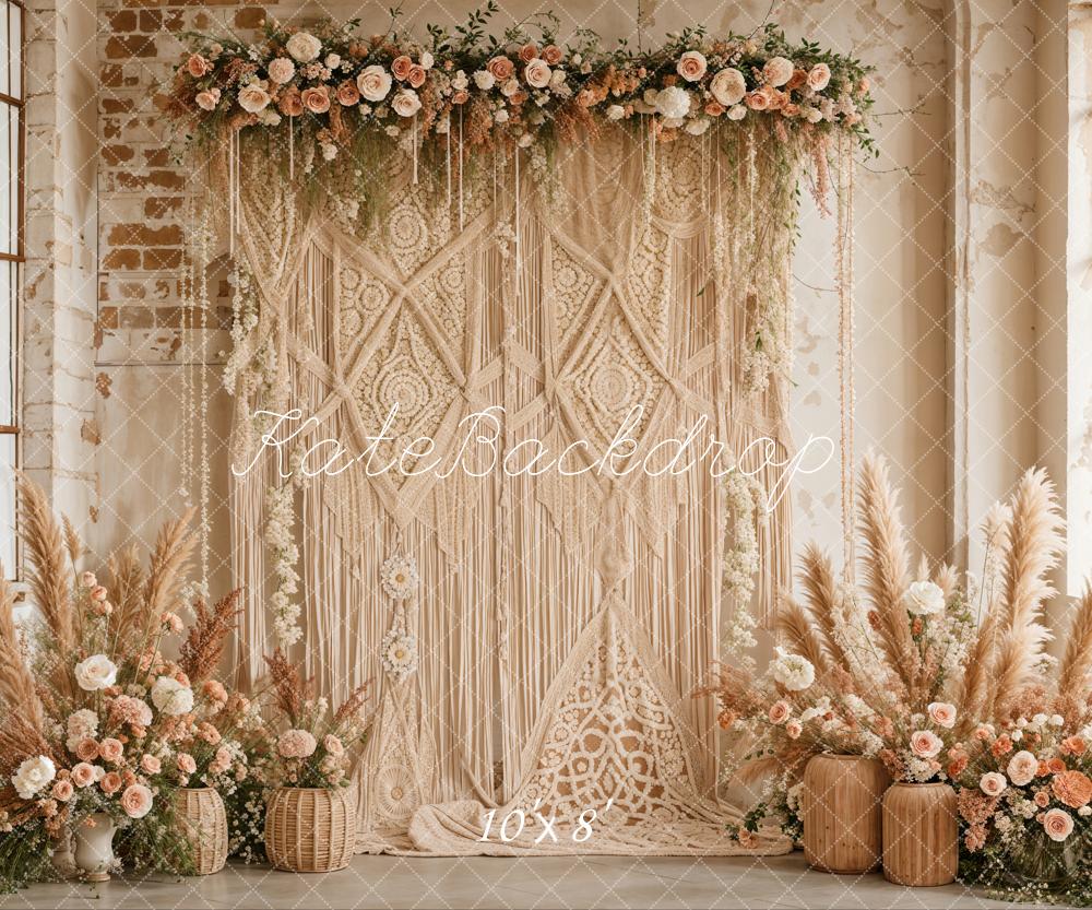 Kate Boho Flower Curtains Backdrop Designed by Emetselch -UK