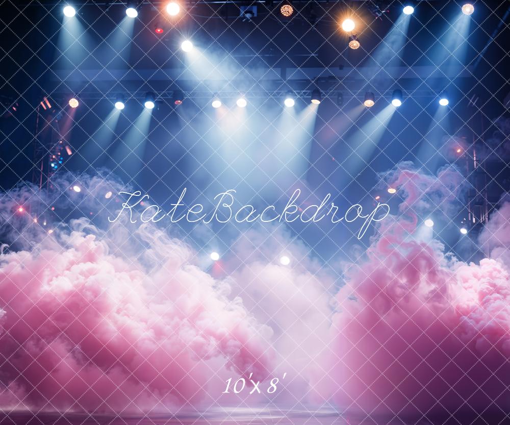Kate Pink Smoke Stage Lighting Fleece Backdrop Designed by Emetselch -UK