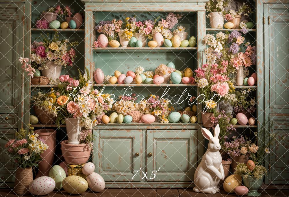 Kate Easter Eggs Flowers Rabbit Kitchen Backdrop Designed by Emetselch