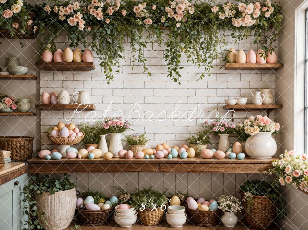 On Sale Kate Easter Eggs Flowers Kitchen Backdrop Designed by Emetselch -UK