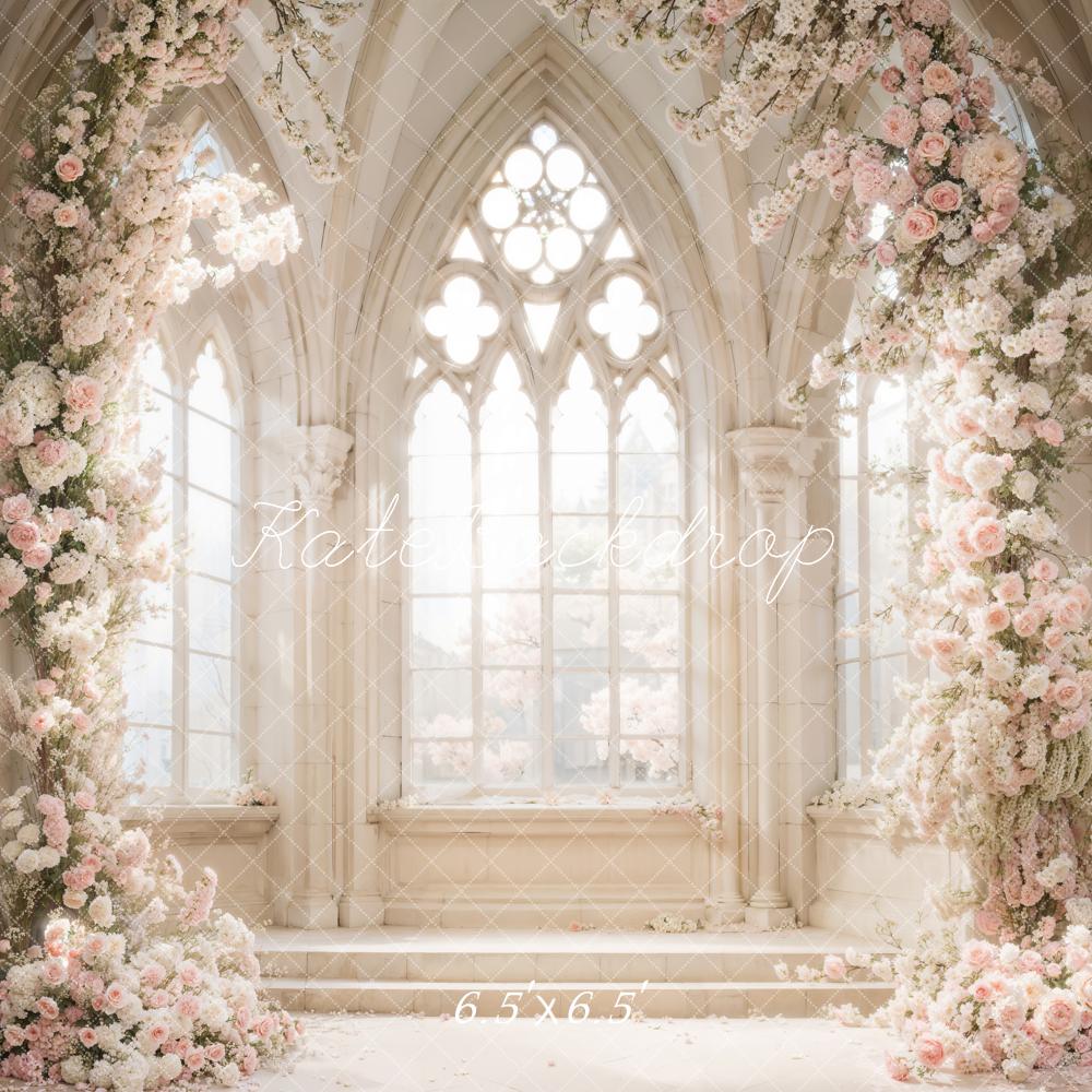 Kate Spring White Flowers Window Room Backdrop Designed by Emetselch -UK