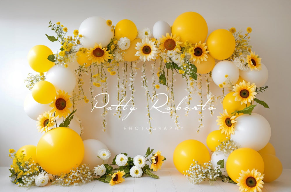 Kate Sunflowers and Balloons Garland Backdrop Designed by Patty Robert -UK