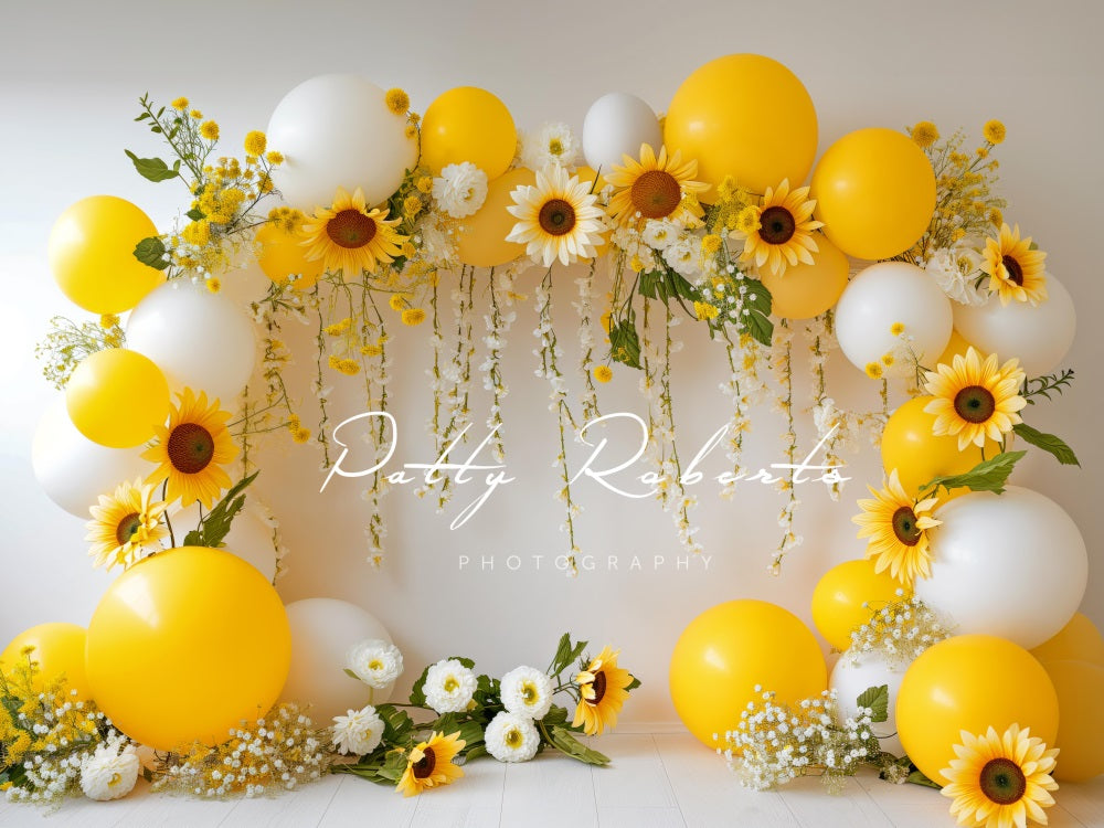 Kate Sunflowers and Balloons Garland Backdrop Designed by Patty Robert -UK