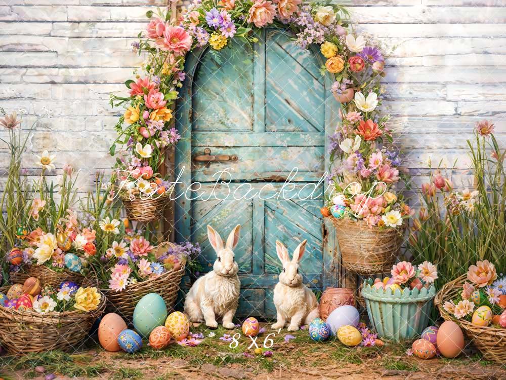Kate Easter Eggs Flower Bunny Arch Backdrop Designed by Emetselch -UK