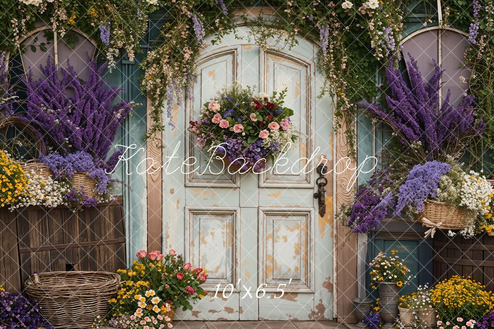 Kate Spring Purple Lavender Flower Door Backdrop Designed by Emetselch -UK