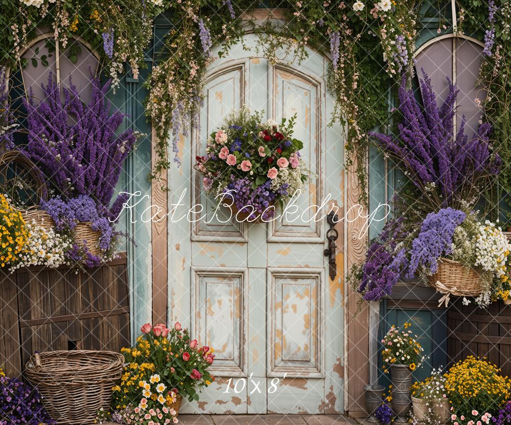 Kate Spring Purple Lavender Flower Door Backdrop Designed by Emetselch -UK