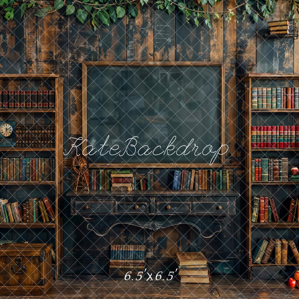 Kate Back to School Blackboard Bookshelf Backdrop Designed by Emetselch -UK