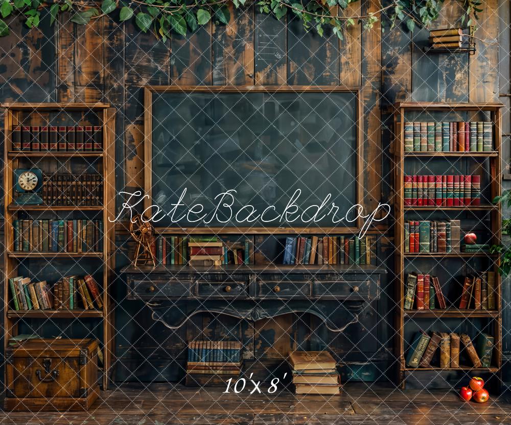 Kate Back to School Blackboard Bookshelf Backdrop Designed by Emetselch -UK