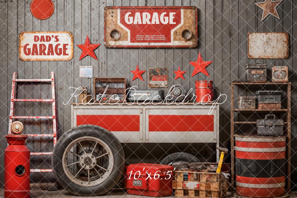 Kate Father's Day Red Tool Garage Backdrop Designed by Emetselch -UK