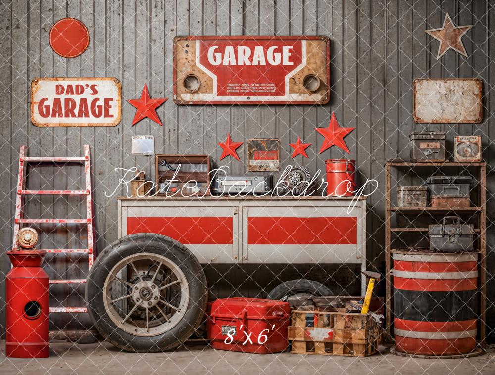 Kate Father's Day Red Tool Garage Backdrop Designed by Emetselch -UK