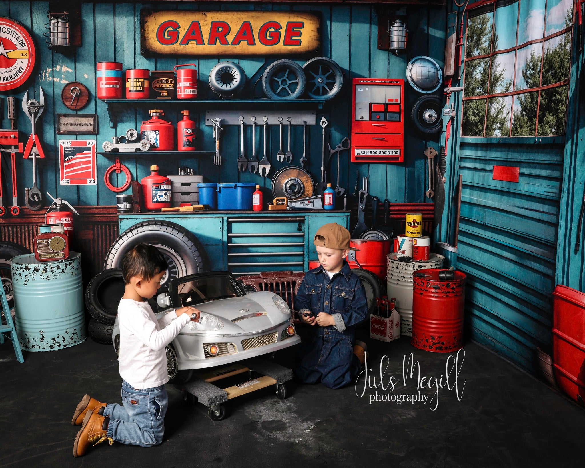 Kate Ink Blue Garage Tools Holder Room Set