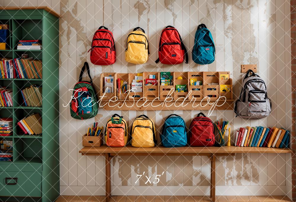 Kate Back to School Colorful Bags Backdrop Designed by Emetselch