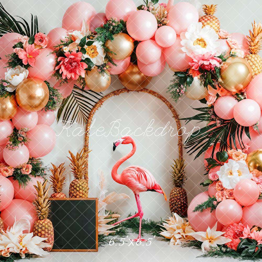 Kate Flamingo Pink Balloon Flower Arch Backdrop Designed by Emetselch -UK