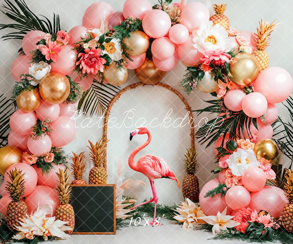 Kate Flamingo Pink Balloon Flower Arch Backdrop Designed by Emetselch -UK