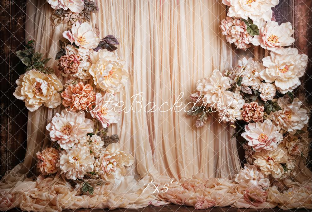 Kate Fine Art Flower Beige Curtain Backdrop Designed by Emetselch