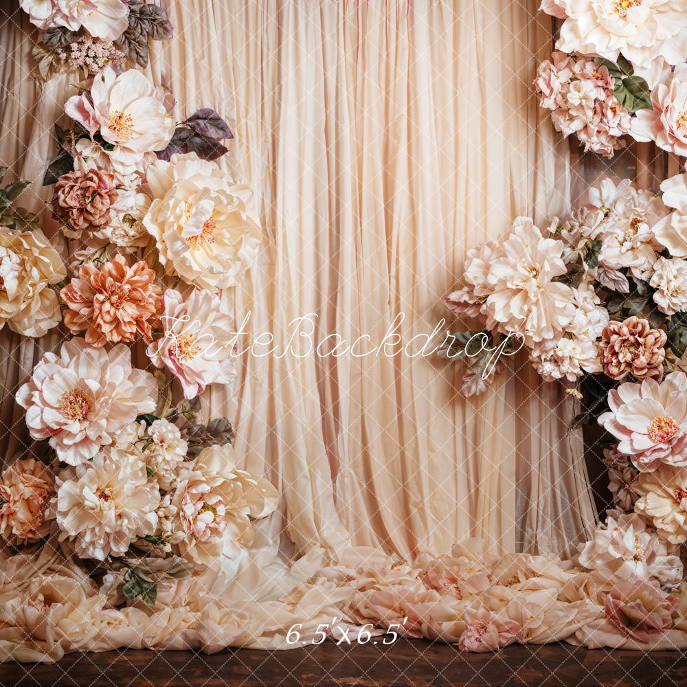 Kate Fine Art Flower Beige Curtain Backdrop Designed by Emetselch -UK