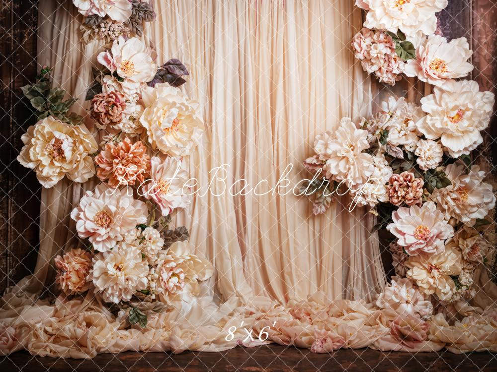Kate Fine Art Flower Beige Curtain Backdrop Designed by Emetselch -UK