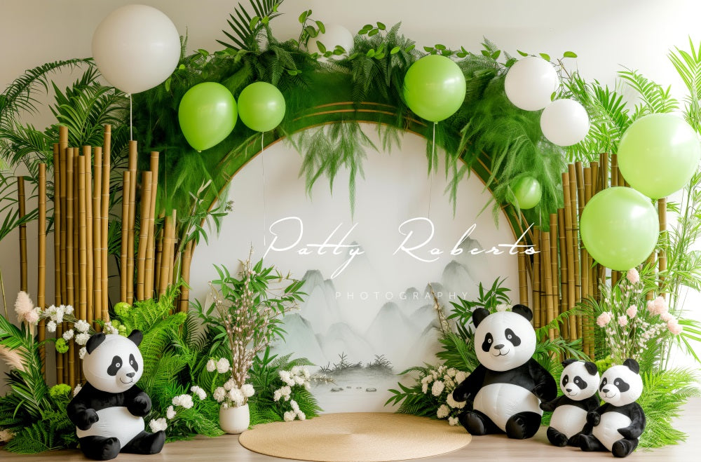 Kate Green Balloon Bamboo Arch Panda Backdrop Designed by Patty Robert -UK
