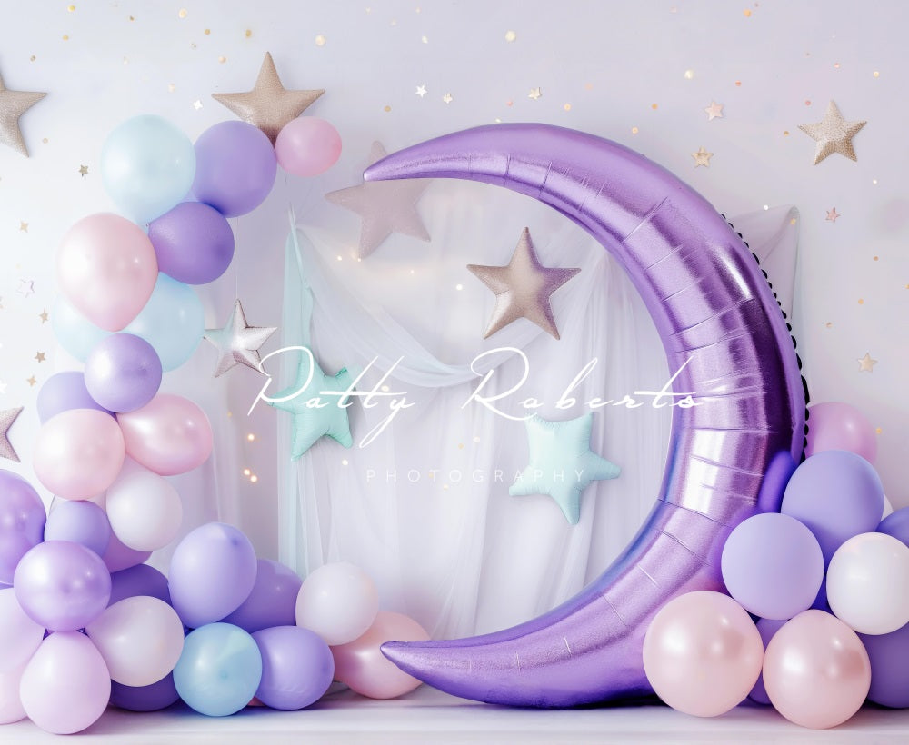 Kate Purple Moon Balloons Cake Smash Backdrop Designed by Patty Robert -UK