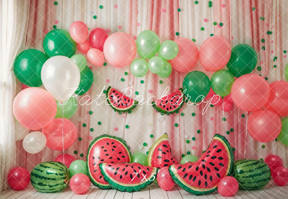 Kate Summer Watermelon Balloons Curtain Backdrop Designed by Emetselch -UK