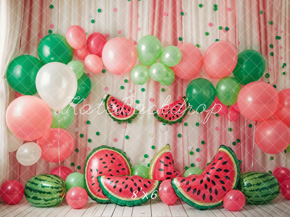Kate Summer Watermelon Balloons Curtain Backdrop Designed by Emetselch -UK