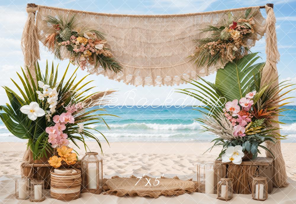 Kate Summer Boho Seaside Wedding Flower Backdrop Designed by Emetselch