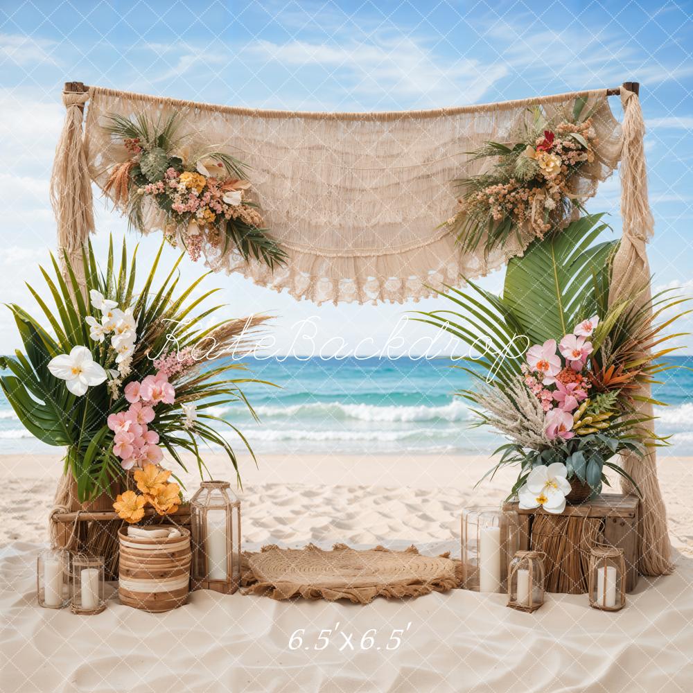 Kate Summer Boho Seaside Wedding Flower Backdrop Designed by Emetselch