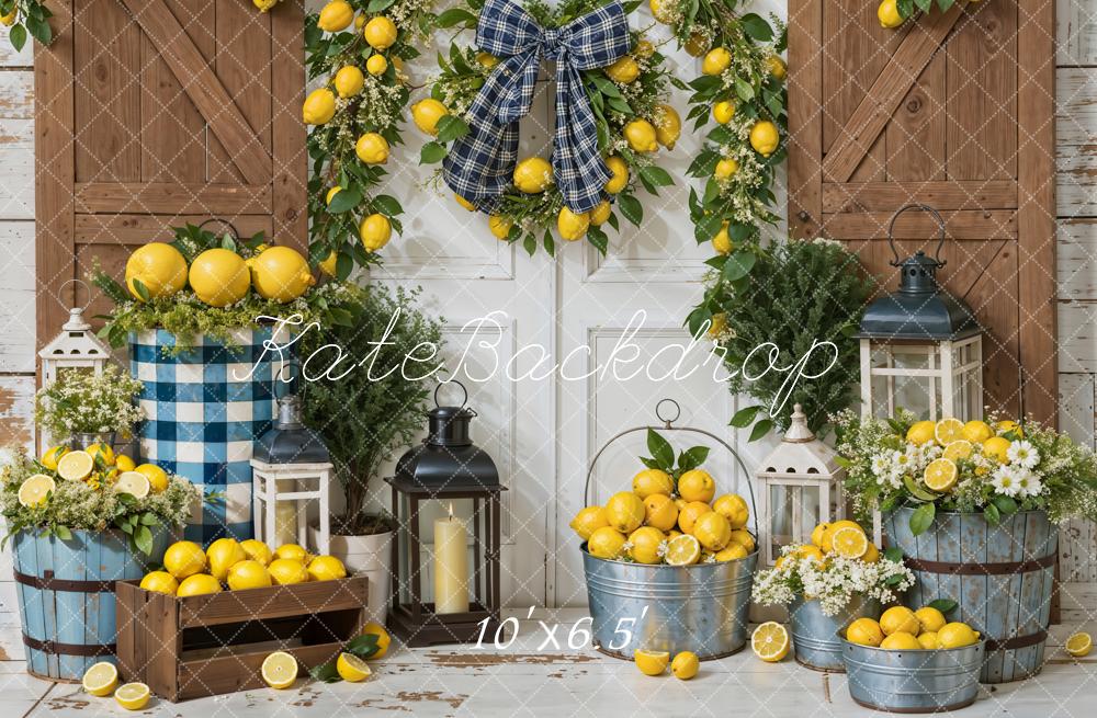 Kate Summer Lemon Barn Door Backdrop Designed by Emetselch -UK