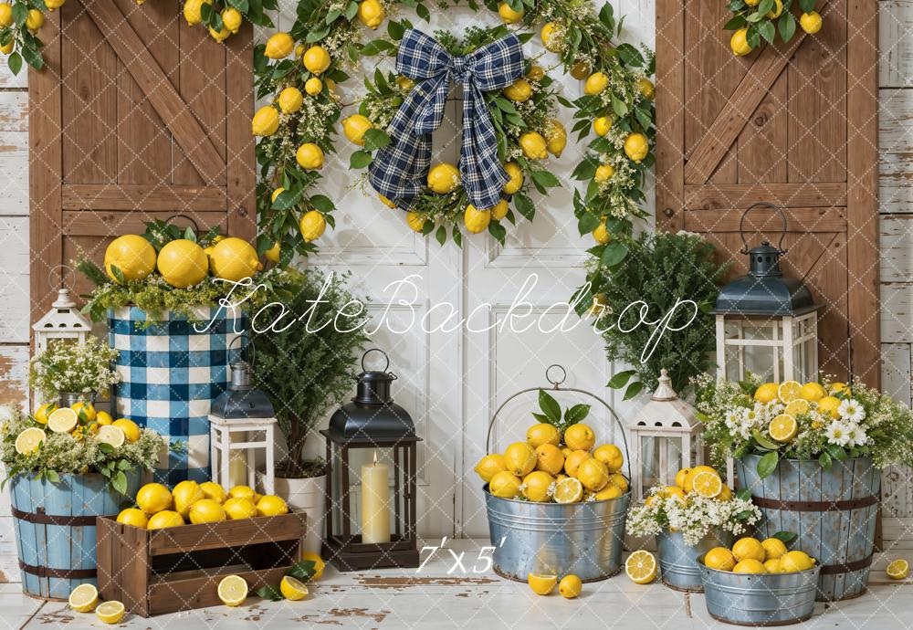 Kate Summer Lemon Barn Door Backdrop Designed by Emetselch -UK