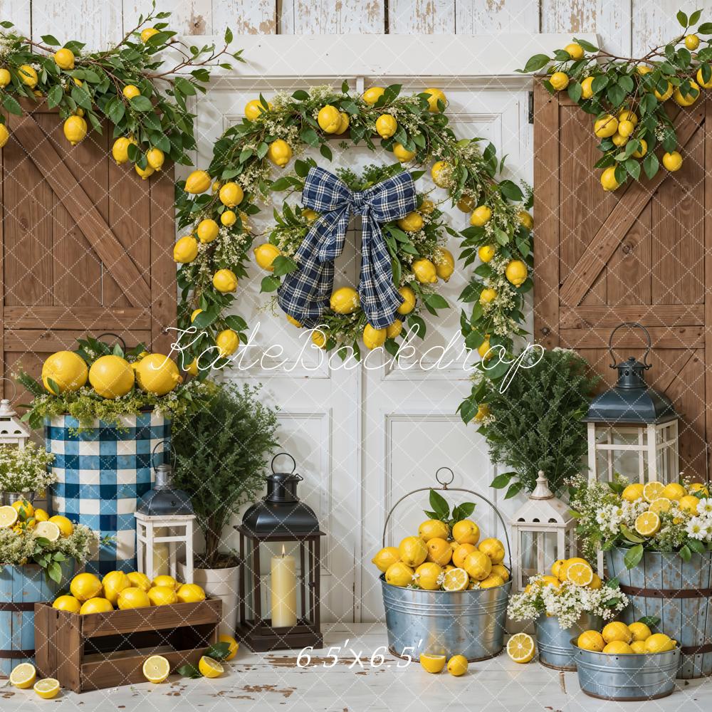 Kate Summer Lemon Barn Door Backdrop Designed by Emetselch -UK