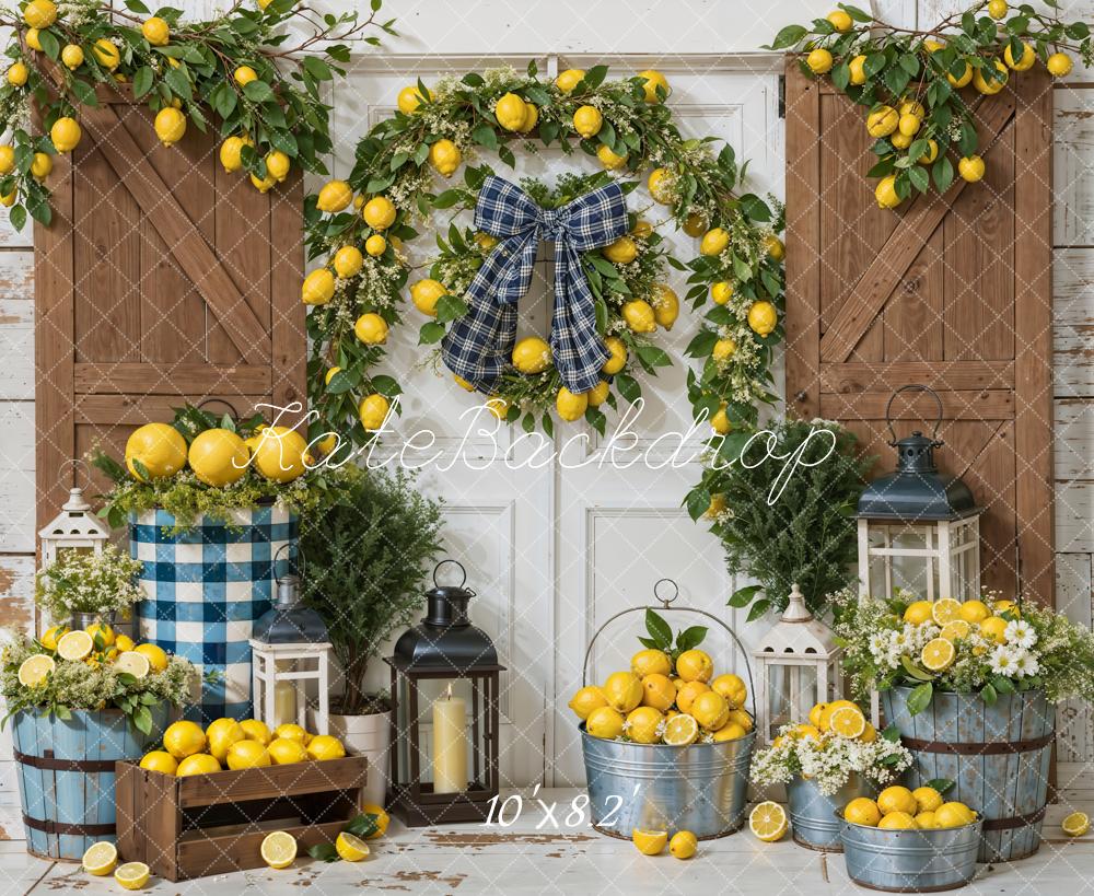Kate Summer Lemon Barn Door Backdrop Designed by Emetselch -UK