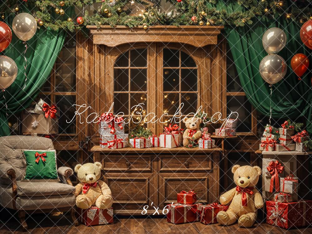 Kate Christmas Teddy Bear Balloon Gift Cabinet Backdrop Designed by Emetselch -UK