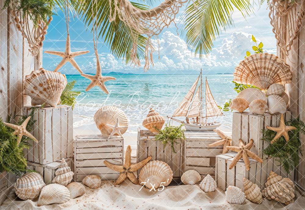 Kate Summer Seaside Beach Shell Backdrop Designed by Emetselch -UK
