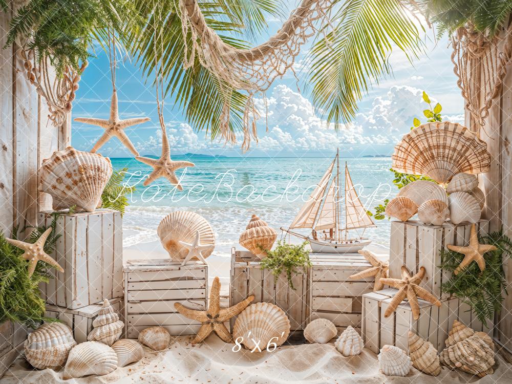 Kate Summer Seaside Beach Shell Backdrop Designed by Emetselch -UK
