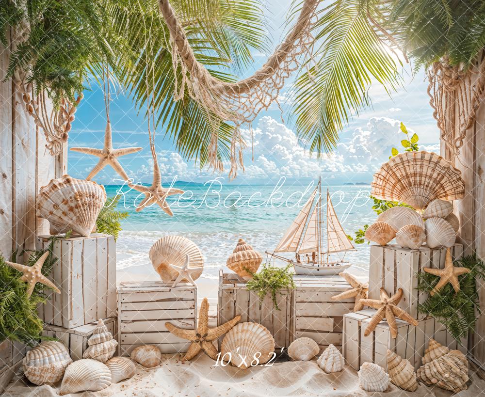 Kate Summer Seaside Beach Shell Backdrop Designed by Emetselch -UK