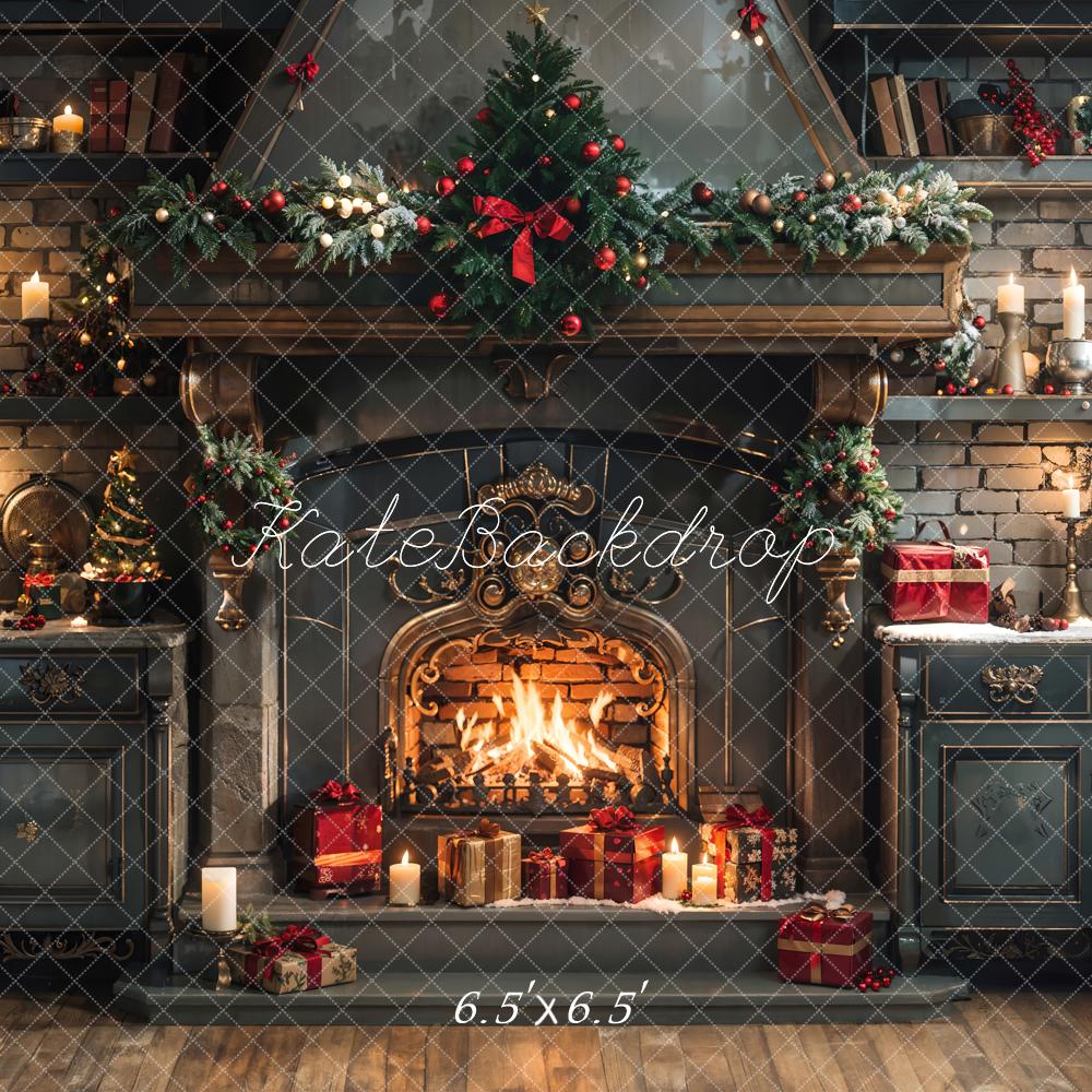 Kate Christmas Cabinet Fireplace Kitchen Backdrop Designed by Emetselch -UK