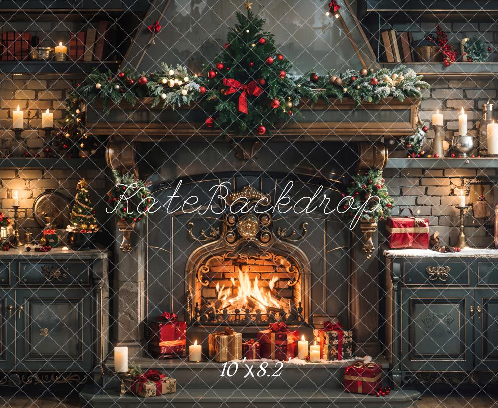 Kate Christmas Cabinet Fireplace Kitchen Backdrop Designed by Emetselch -UK