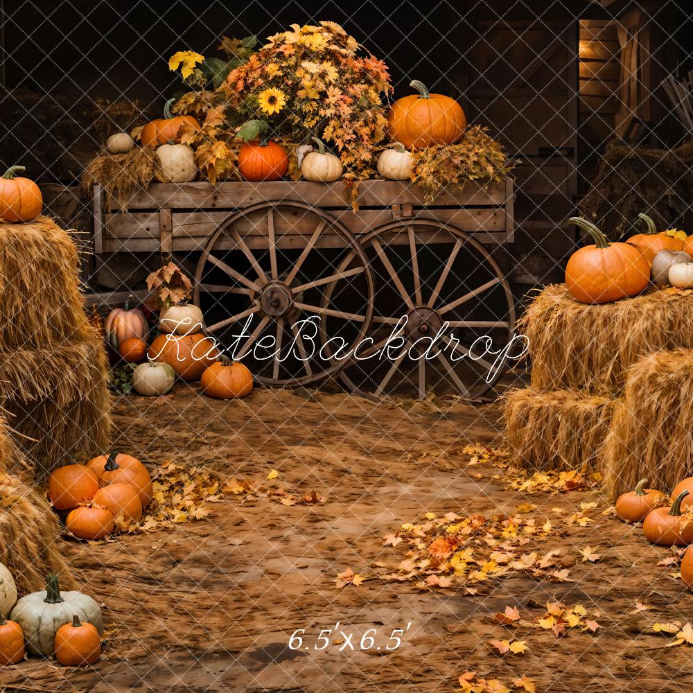 Kate Autumn Pumpkin Wooden Barn Backdrop Designed by Chain Photography -UK