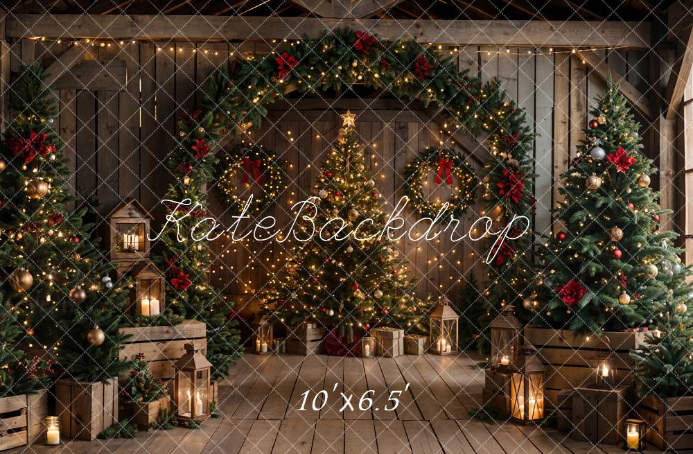 On Sale Kate Christmas Brown Wooden Arched Barn Door Backdrop Designed by Chain Photography -UK