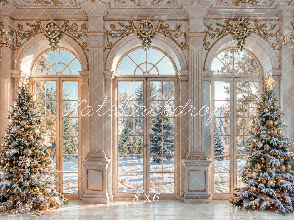 On Sale Kate Christmas White Retro Arched Window Backdrop Designed by Chain Photography -UK