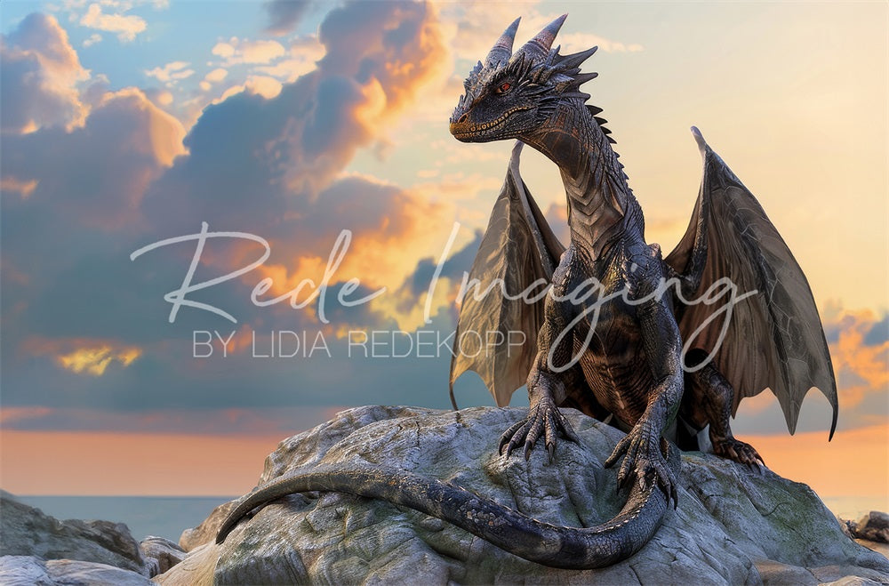 Kate Fantasy Fairy Tale Black Magic Dragon Backdrop Designed by Lidia Redekopp -UK