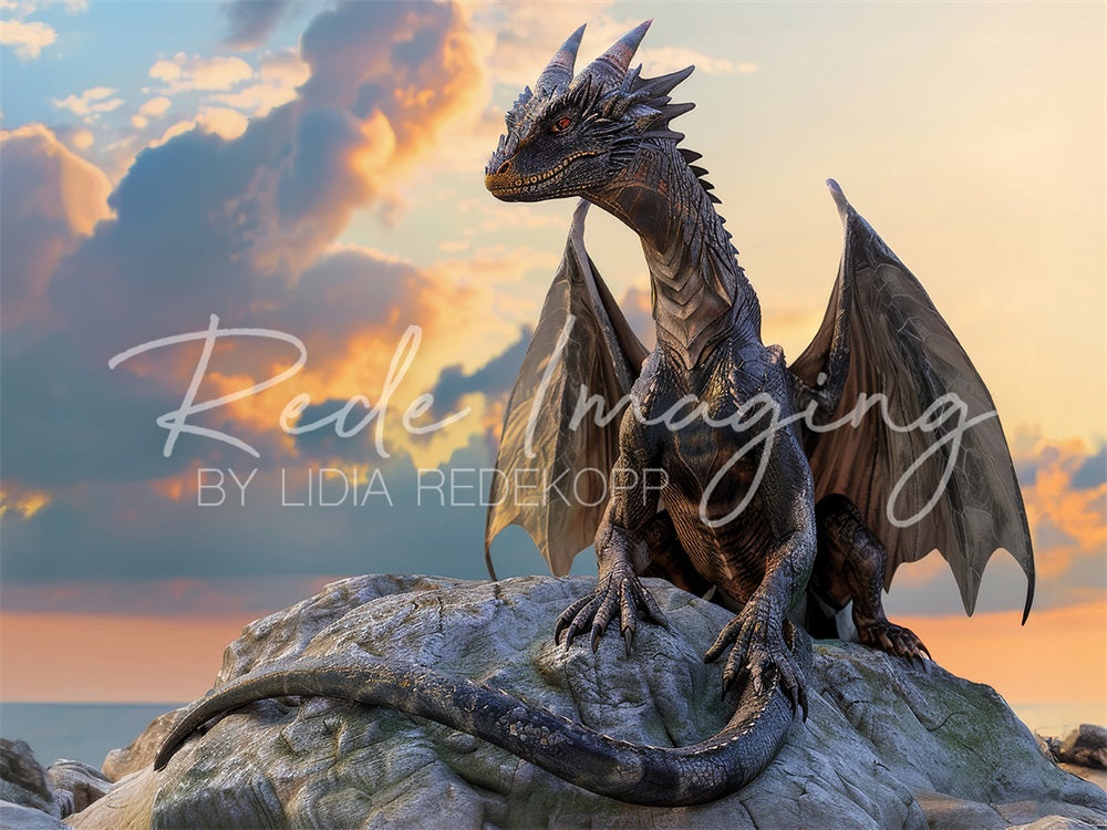 Kate Fantasy Fairy Tale Black Magic Dragon Backdrop Designed by Lidia Redekopp -UK
