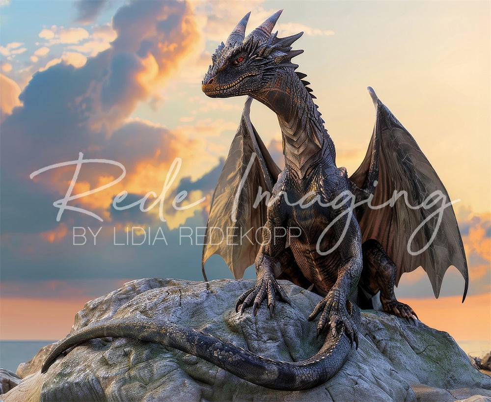 Kate Fantasy Fairy Tale Black Magic Dragon Backdrop Designed by Lidia Redekopp -UK