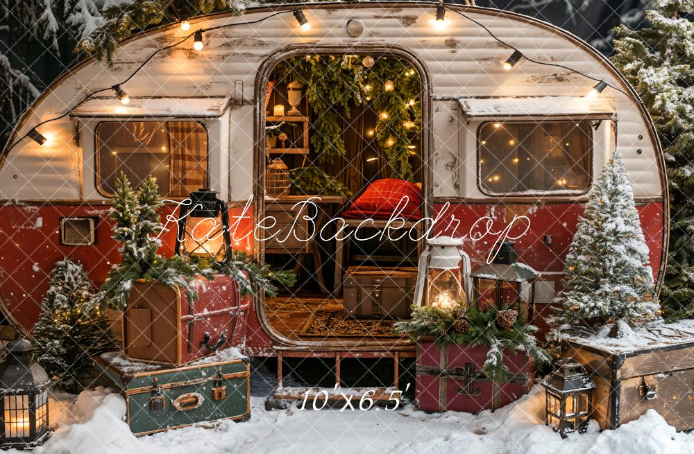 Kate Christmas Suitcase Camping Car Backdrop Designed by Emetselch -UK
