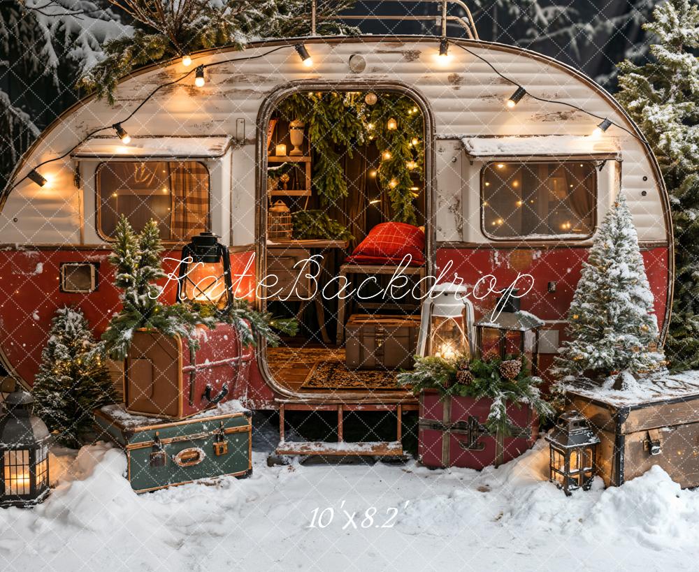 Kate Christmas Suitcase Camping Car Backdrop Designed by Emetselch -UK