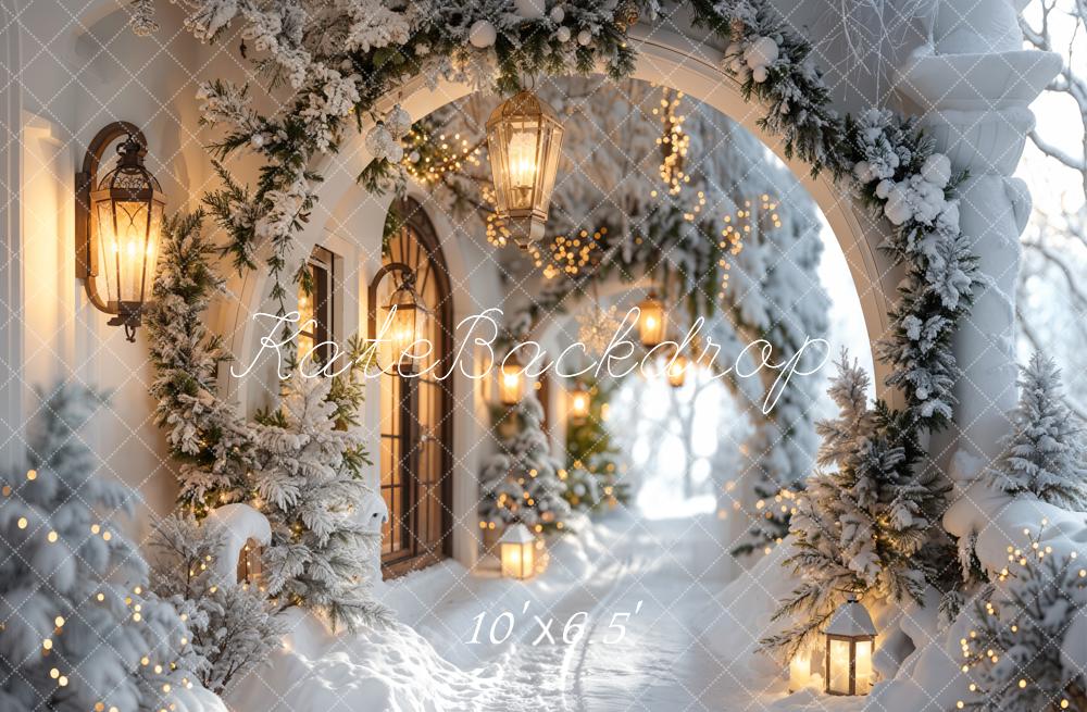 Kate Winter Snowy Christmas Arch Hallway Backdrop Designed by Emetselch -UK