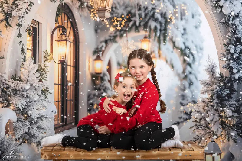 Kate Winter Snowy Christmas Arch Hallway Backdrop Designed by Emetselch -UK